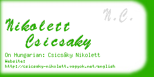 nikolett csicsaky business card