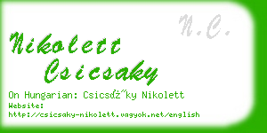 nikolett csicsaky business card